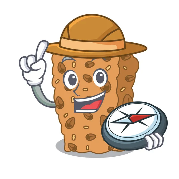 Explorer granola bar maskot karikatür vektör çizim