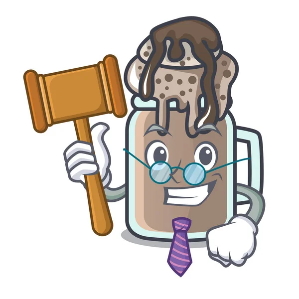 Yargıç milkshake maskot karikatür tarzı vektör çizim