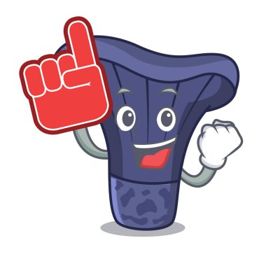 Parmak actarius Indigo mantar maskot karikatür köpük