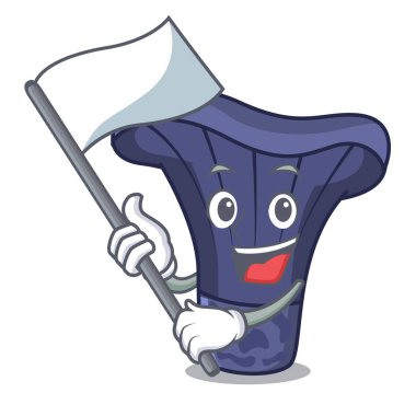 Bayrak actarius Indigo mantar maskot karikatür ile