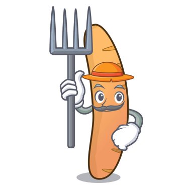 Çiftçi baget karakter karikatür tarzı