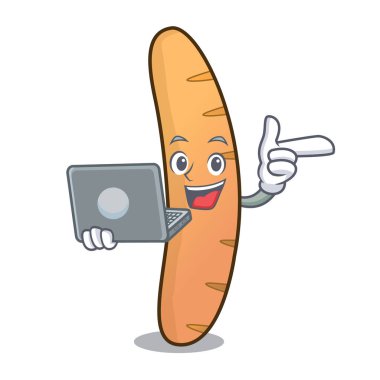 Dizüstü baget karakter karikatür tarzı ile