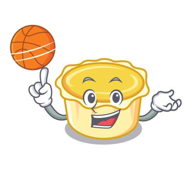 Basketbol yumurta tart karakter karikatür ile