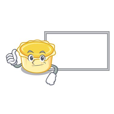 Başparmak yukarıya ile Yönetim Kurulu yumurta tart karakter karikatür