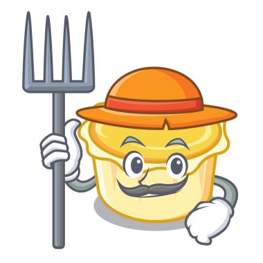 Çiftçi yumurta tart karakter karikatür