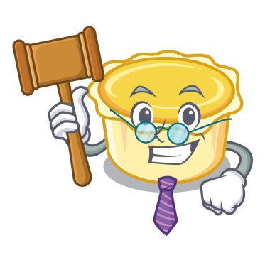Yargıç yumurta tart maskot karikatür