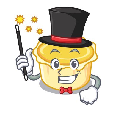 Sihirbaz yumurta tart maskot karikatür vektör çizim