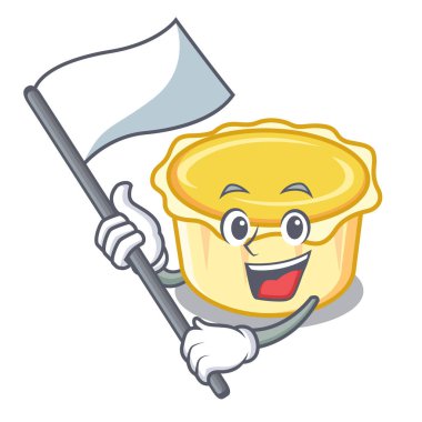 Bayrak yumurta tart maskot karikatür vektör çizim ile