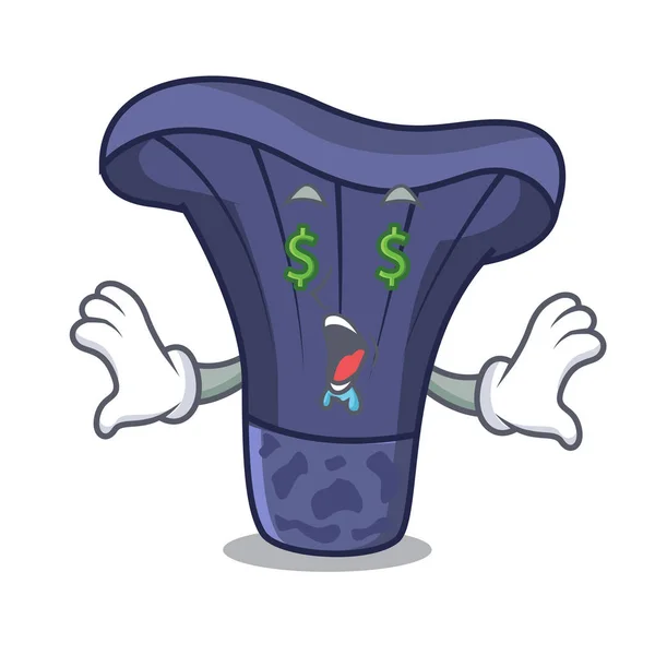 Geld oog actarius indigo paddestoel mascotte cartoon — Stockvector