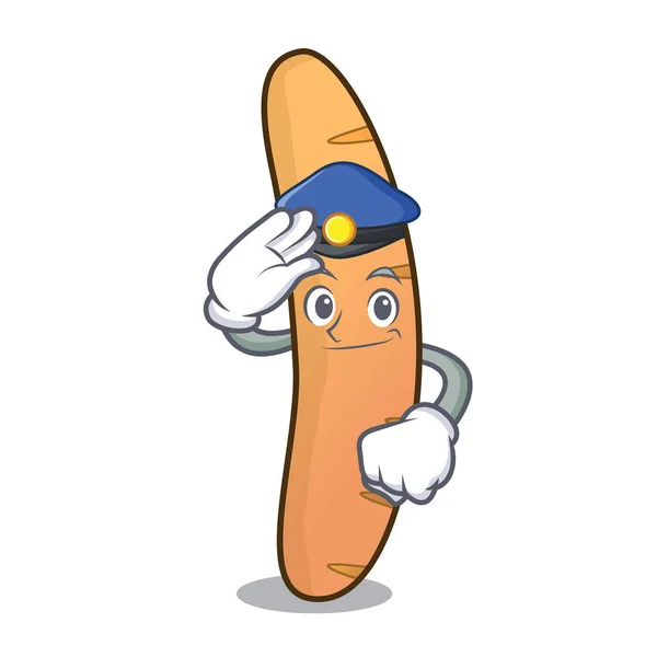 Polizia baguette personaggio stile cartone animato — Vettoriale Stock