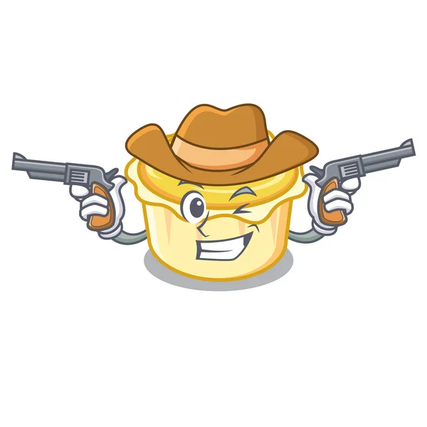 Cowboy ovo tart personagem cartoon —  Vetores de Stock