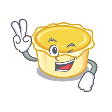 İki parmak yumurta tart karakter karikatür