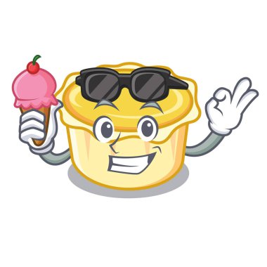 Dondurma yumurta tart karakter karikatür ile