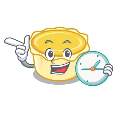 Saat yumurta tart karakter karikatür ile