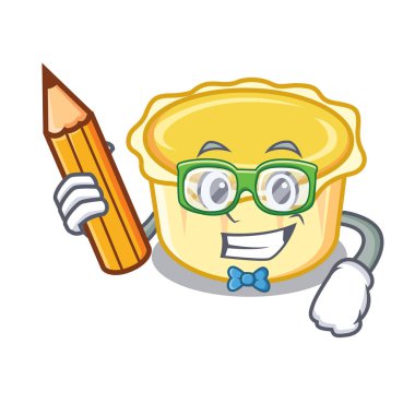 Öğrenci yumurta tart karakter karikatür