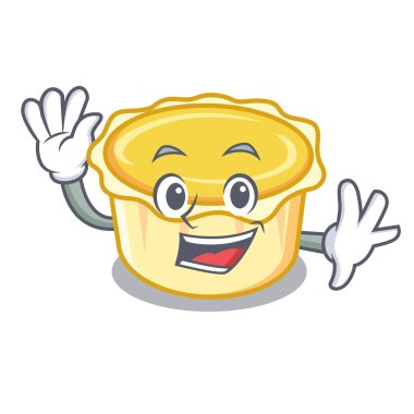 Yumurta tart karakter karikatür sallayarak