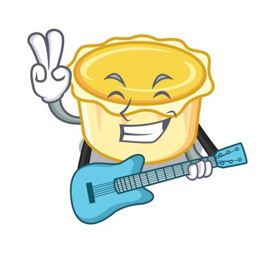 Gitar yumurta tart maskot karikatür ile