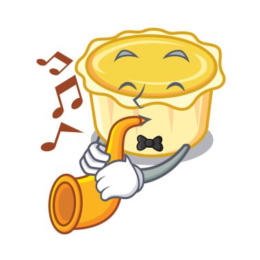 Trompet yumurta tart maskot karikatür ile