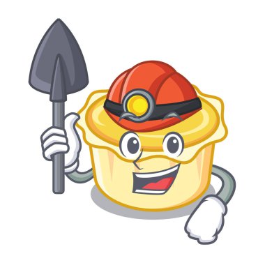 Madenci yumurta tart maskot karikatür