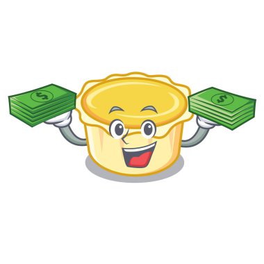 Para çantası yumurta tart maskot karikatür ile