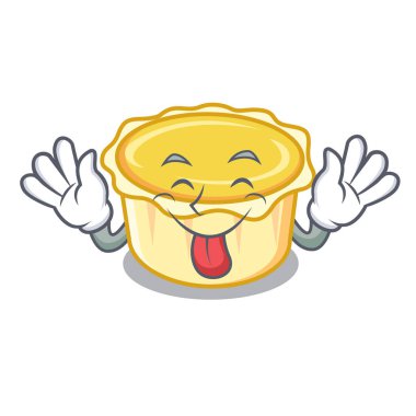 Yumurta tart maskot karikatür dil