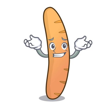 Sırıtan baget karakter karikatür tarzı