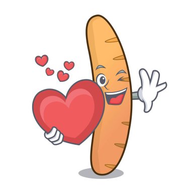 Kalp baget maskot karikatür tarzı ile