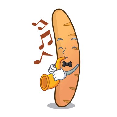 Trompet baget maskot karikatür tarzı ile