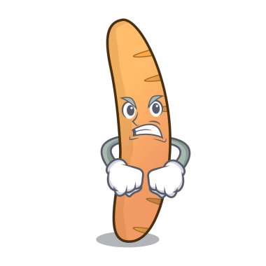 Kızgın baget maskot karikatür tarzı