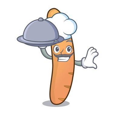 Şef gıda baget maskot karikatür tarzı ile