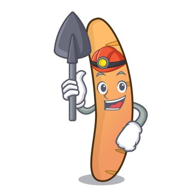 Madenci baget maskot karikatür tarzı