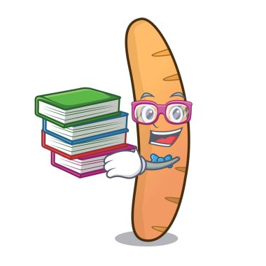 Öğrenci kitap baget maskot karikatür tarzı ile