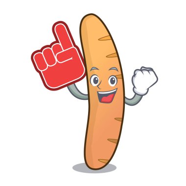 Köpük parmak baget maskot karikatür tarzı