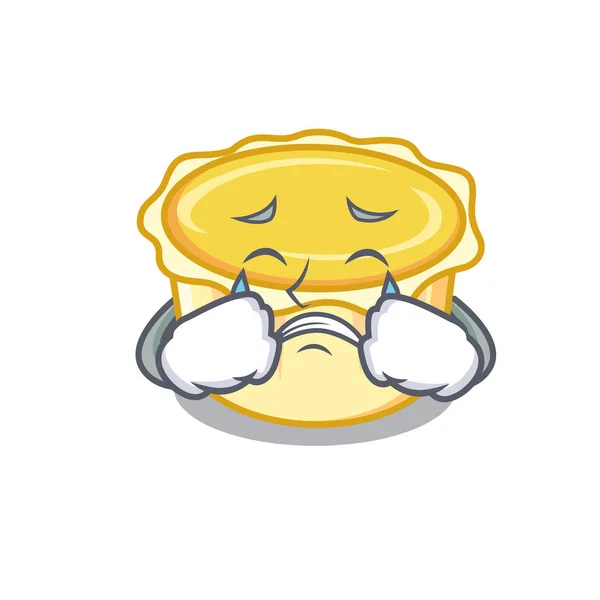 Crying huevo tarta mascota de dibujos animados — Vector de stock