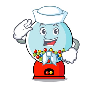 Denizci sakız makinesi karakter karikatür vektör çizim