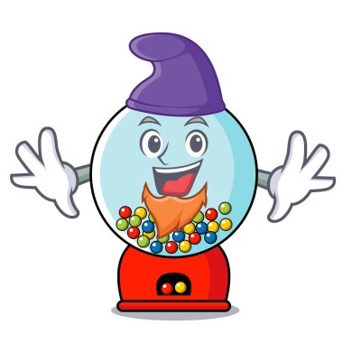 Elf sakız makinesi karakter karikatür vektör çizim