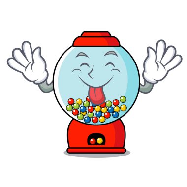 Sakız makinesi maskot karikatür vektör çizim dil