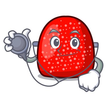 Doktor bir jelibon karakter karikatür tarzı vektör çizim