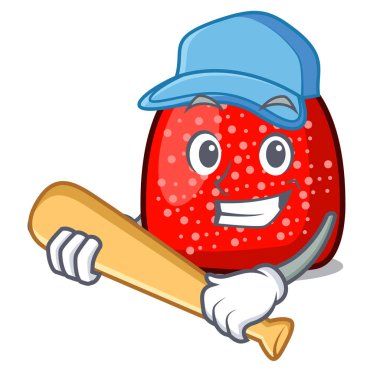 İskambil beyzbol sakızlı şeker karakter karikatür tarzı vektör çizim