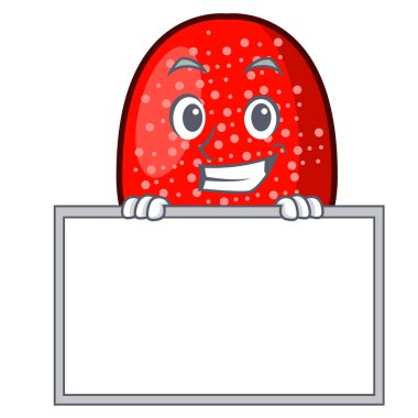 Kurulu bir jelibon karakter karikatür tarzı vektör çizim ile sırıtarak