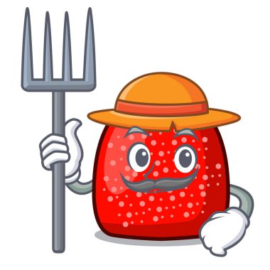 Çiftçi sakızlı şeker karakter karikatür tarzı vektör çizim