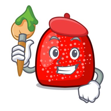 Sanatçı bir jelibon karakter karikatür tarzı vektör çizim