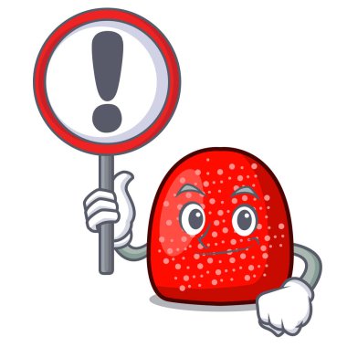 İşareti sakızlı şeker karakter karikatür tarzı vektör çizim ile