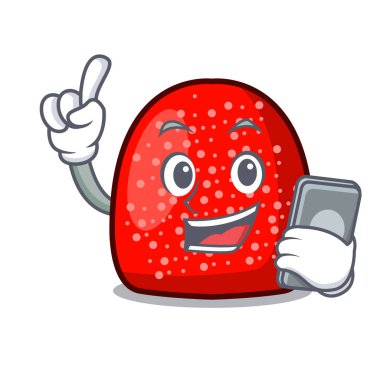 Telefon bir jelibon karakter karikatür tarzı vektör çizim ile