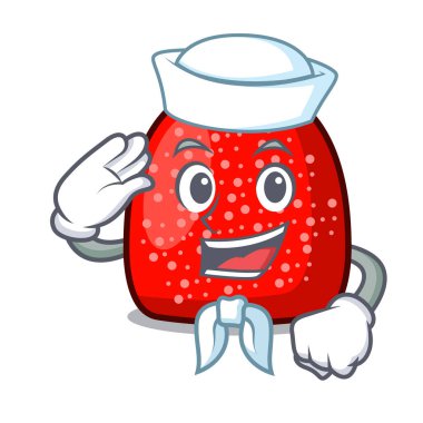 Denizci bir jelibon karakter karikatür tarzı vektör çizim