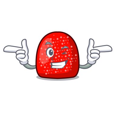 Wink bir jelibon karakter karikatür tarzı vektör çizim