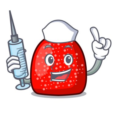 Hemşire sakızlı şeker karakter karikatür tarzı vektör çizim