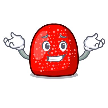 Sırıtan bir jelibon karakter karikatür tarzı vektör çizim