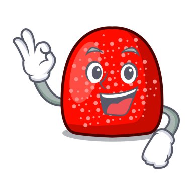 Sakızlı şeker karakter karikatür tarzı vektör çizim Tamam