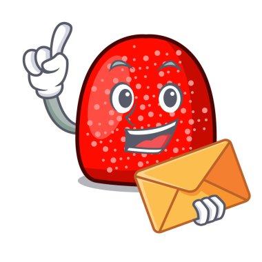 Zarf sakızlı şeker karakter karikatür tarzı vektör çizim ile